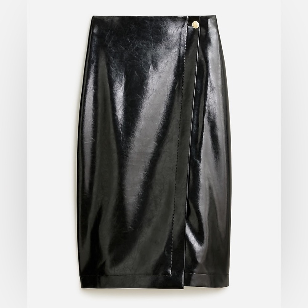 J. Crew Black Leather Skirt